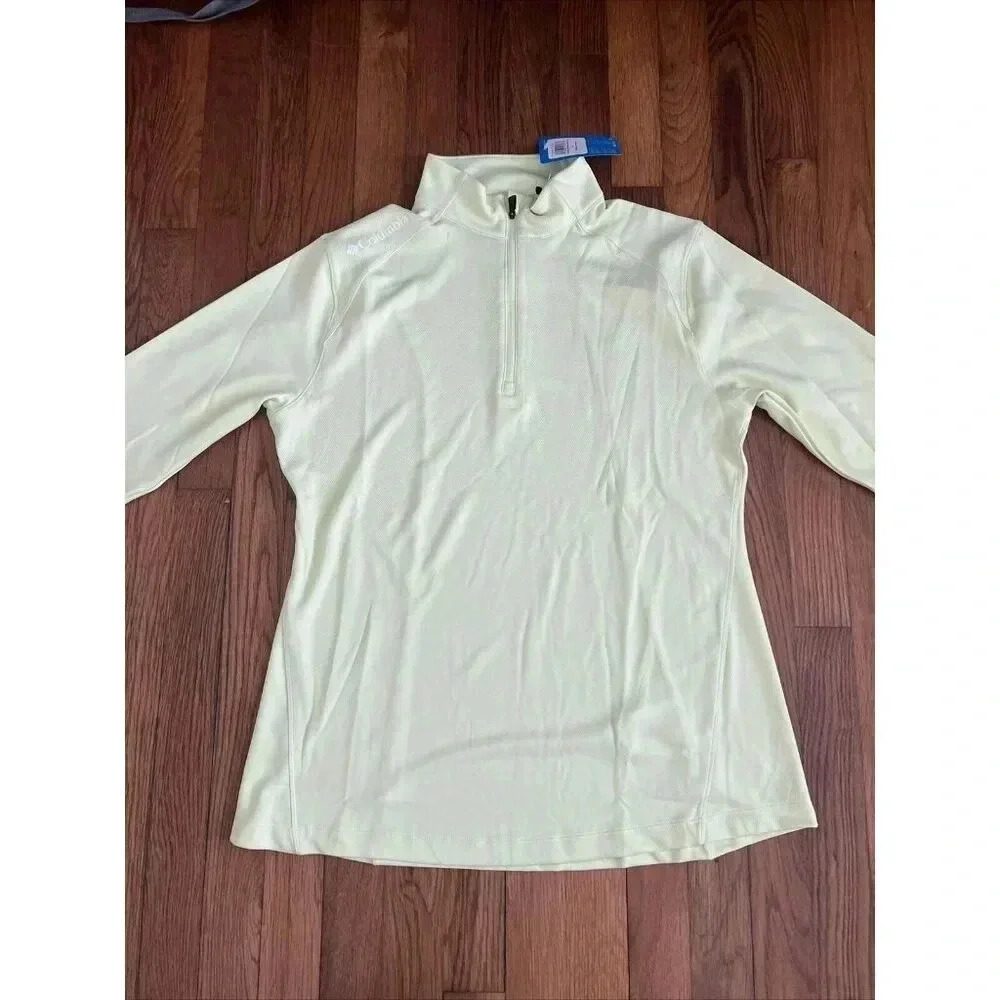 Columbia Golf Womens Omni Wick Shotgun 1/4 Zip Jacket Athletic Yellow Size L - Picture 2 of 6